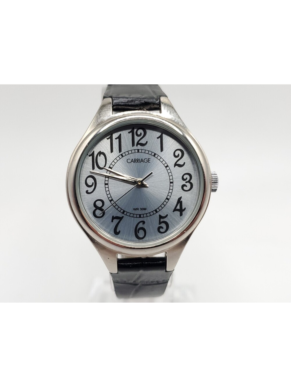 Carriage By Timex Quartz Womens Watch New Battery Silver Dial 30mm